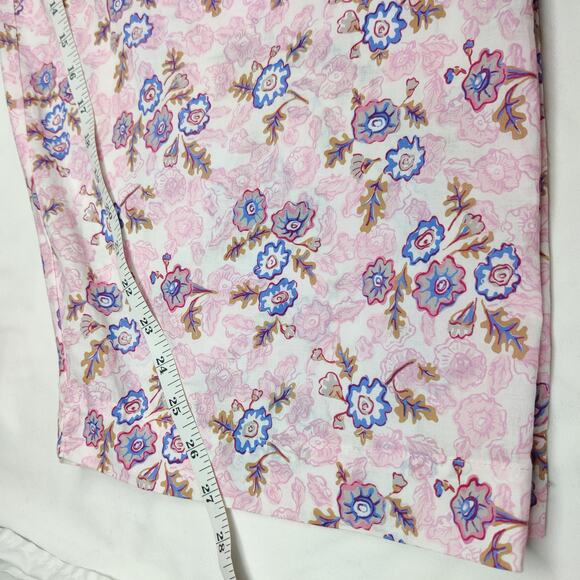 Caron Callahan Goa Pink Coral Floral Sleeveless Cotton Jumpsuit Large Cottage - Picture 16 of 16